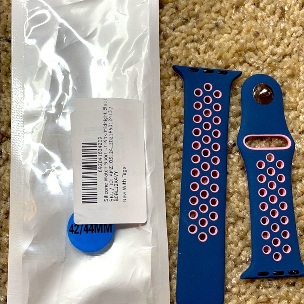 Silicone Watch Apple Watch Blue/Pink 42/44mm S/M